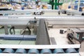 Conveyor belts in the production line of the factory Royalty Free Stock Photo