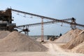 Conveyor belts in a sand quarry