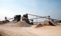 Conveyor belts in a sand quarry