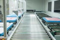 The conveyor chain, and conveyor belt on production line set up in clean room area