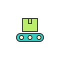 Conveyor filled outline icon