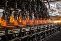 The production of glass bottles factory