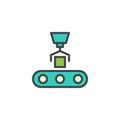 Conveyor loading filled outline icon