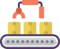 Conveyor machinery illustration in minimal style