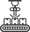 Conveyor machinery illustration in minimal style