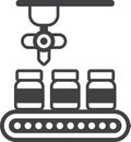 Conveyor machinery illustration in minimal style