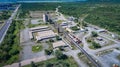 Conveyor and processing plant seen from above on a sunny day Royalty Free Stock Photo