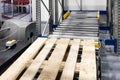 Conveyor Roller with pallet, warehouse system, warehouse logistics concept