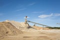 Conveyor on site at gravel pit Royalty Free Stock Photo