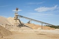 Conveyor on site at gravel pit Royalty Free Stock Photo