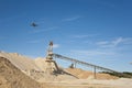 Conveyor on site at gravel pit Royalty Free Stock Photo