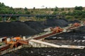 Conveyor in the stockpile of a coal mining Royalty Free Stock Photo