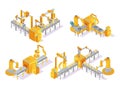 Conveyor System Isometric Design Concept Royalty Free Stock Photo