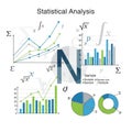 Conveys data analysis concepts and statistical methodologies through Royalty Free Stock Photo