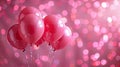 This title describes the image of pink balloons against a sparkly background, with enough room for design and copy space Royalty Free Stock Photo