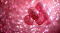 This title describes the image of pink balloons against a sparkly background, with enough room for design and copy space Royalty Free Stock Photo