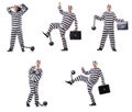 The convict criminal in striped uniform Royalty Free Stock Photo