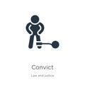 Convict icon vector. Trendy flat convict icon from law and justice collection isolated on white background. Vector illustration Royalty Free Stock Photo