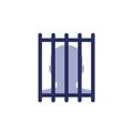 convict or inmate in a cell icon