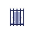 convict or inmate in a cell icon Royalty Free Stock Photo