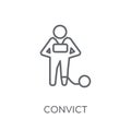 Convict linear icon. Modern outline Convict logo concept on whit Royalty Free Stock Photo