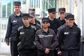Convicted criminals in a Russian prison
