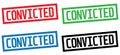 CONVICTED text, on rectangle border stamp sign. Royalty Free Stock Photo