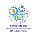 Convince to buy concept icon