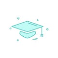 Convocation cap icon design vector