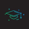 Convocation cap icon design vector