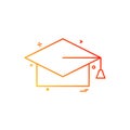 Convocation cap icon design vector