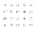 Convocation line icons collection. Ceremony, Graduation, Commencement, Celebration, Award, Degree, Diploma vector and