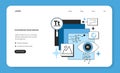 Convolutional artificial neural network web banner or landing page Royalty Free Stock Photo