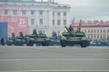 Convoy of Russian tanks, Saint Petersburg Royalty Free Stock Photo