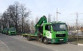 A convoy of tow trucks in Moscow Royalty Free Stock Photo