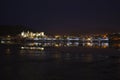 Conwy Castle & Key reflections at night Royalty Free Stock Photo