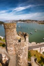 Conwy Castle in Wales, United Kingdom, series of Walesh castles