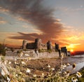 Conwy Castle in Wales, United Kingdom, series of Walesh castles Royalty Free Stock Photo