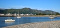 Conwy mountain, marina, river, yachts, Deganwy Royalty Free Stock Photo