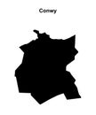 Conwy outline map Royalty Free Stock Photo
