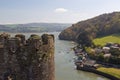 Conwy River seen from the top of Conwy Castle Royalty Free Stock Photo