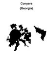 Conyers outline map Royalty Free Stock Photo