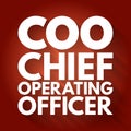 COO - Chief Operating Officer acronym, business concept background