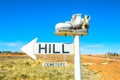 Coober Pedy cemetery hill road sign