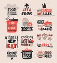 Coocking badge motivation text vector illustration. Royalty Free Stock Photo