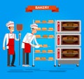 Cook baker cooking bread icon bakery background flat design vec