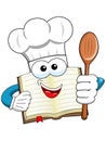 Cook book mascot wooden spoon isolated Royalty Free Stock Photo