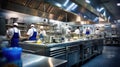 cook busy commercial kitchen Royalty Free Stock Photo