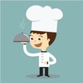 Cook chef holding hot plate with smoking vector Royalty Free Stock Photo