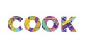 Cook Concept Retro Colorful Word Art Illustration